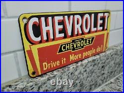 Vintage Chevrolet Porcelain Sign Used Car Dealer Truck Oil Gas Station Service