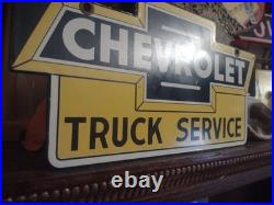 Vintage Chevrolet Porcelain Sign Used Service Chevy Dealership Car Auto Sales