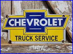 Vintage Chevrolet Porcelain Sign Used Truck Service Chevy Dealer Car Auto Sales