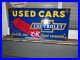 Vintage-Chevrolet-Porcelain-Sign-Used-Truck-Service-Chevy-Dealer-Car-Auto-Sales-01-xxd