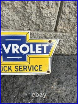 Vintage Chevrolet Porcelain Sign Used Truck Service Chevy Dealer Car Auto Sales