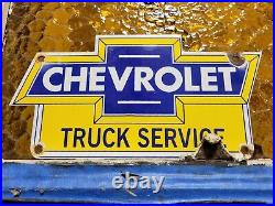 Vintage Chevrolet Porcelain Sign Used Truck Service Chevy Dealer Car Auto Sales