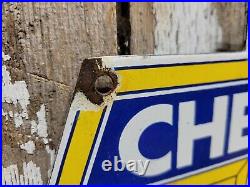 Vintage Chevrolet Porcelain Sign Used Truck Service Chevy Dealer Car Auto Sales