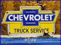 Vintage Chevrolet Porcelain Sign Used Truck Service Chevy Dealer Car Auto Sales