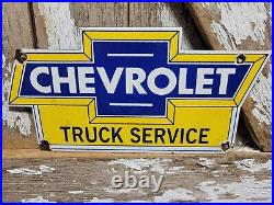 Vintage Chevrolet Porcelain Sign Used Truck Service Chevy Dealer Car Auto Sales