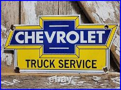 Vintage Chevrolet Porcelain Sign Used Truck Service Chevy Dealer Car Auto Sales