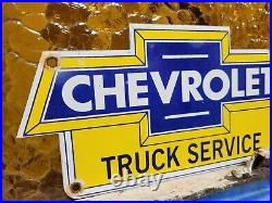 Vintage Chevrolet Porcelain Sign Used Truck Service Chevy Dealer Car Auto Sales