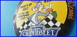 Vintage Chevrolet Porcelain Super Sport Gas Auto Sales Service Horsepower Sign