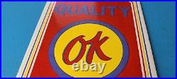 Vintage Chevrolet Porcelain Used Cars Gas Oil Service Dealership Quality Sign