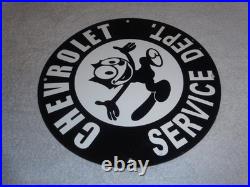 Vintage Chevrolet Service Department Felix The Cat 11 3/4 Porcelain Metal Sign
