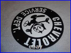 Vintage Chevrolet Service Department Felix The Cat 11 3/4 Porcelain Metal Sign