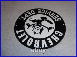Vintage Chevrolet Service Department Felix The Cat 11 3/4 Porcelain Metal Sign
