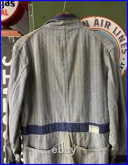 Vintage Chevrolet Service Employee Mechanics Overalls Boiler Suit Size 38 Med