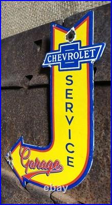 Vintage Chevrolet Service Garage 10 Porcelain Dealer Chevy Sign