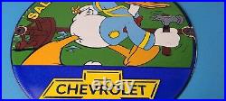 Vintage Chevrolet Sign Auto Service DIY Garage Porcelain Gas Pump Sign