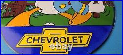 Vintage Chevrolet Sign Auto Service DIY Garage Porcelain Gas Pump Sign