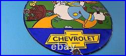 Vintage Chevrolet Sign Auto Service DIY Garage Porcelain Gas Pump Sign