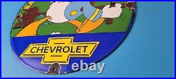 Vintage Chevrolet Sign Auto Service DIY Garage Porcelain Gas Pump Sign