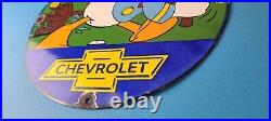 Vintage Chevrolet Sign Auto Service DIY Garage Porcelain Gas Pump Sign