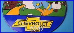 Vintage Chevrolet Sign Auto Service DIY Garage Porcelain Gas Pump Sign