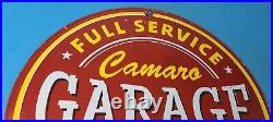 Vintage Chevrolet Sign Camaro Automobile Garage Mechanic Porcelain Sign