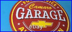 Vintage Chevrolet Sign Camaro Automobile Garage Mechanic Porcelain Sign