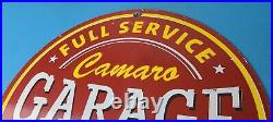 Vintage Chevrolet Sign Camaro Automobile Garage Mechanic Porcelain Sign