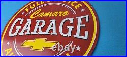 Vintage Chevrolet Sign Camaro Automobile Garage Mechanic Porcelain Sign