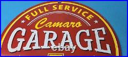 Vintage Chevrolet Sign Camaro Automobile Garage Mechanic Porcelain Sign