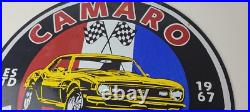 Vintage Chevrolet Sign Camaro Automobile Racing Team Motors Porcelain Sign