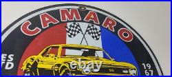 Vintage Chevrolet Sign Camaro Automobile Racing Team Motors Porcelain Sign