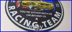 Vintage Chevrolet Sign Camaro Automobile Racing Team Motors Porcelain Sign
