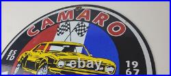 Vintage Chevrolet Sign Camaro Automobile Racing Team Motors Porcelain Sign