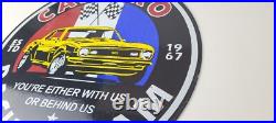 Vintage Chevrolet Sign Camaro Automobile Racing Team Motors Porcelain Sign