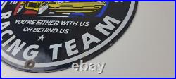 Vintage Chevrolet Sign Camaro Automobile Racing Team Motors Porcelain Sign