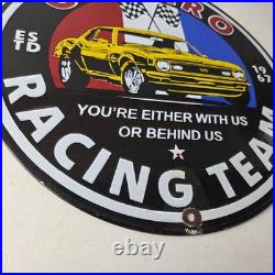 Vintage Chevrolet Sign Camaro Automobile Racing Team Motors Porcelain Sign