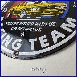 Vintage Chevrolet Sign Camaro Automobile Racing Team Motors Porcelain Sign