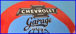 Vintage Chevrolet Sign Garage Automobile Motors Repairs Porcelain Sign