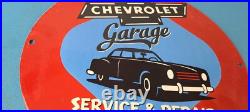 Vintage Chevrolet Sign Garage Automobile Motors Repairs Porcelain Sign