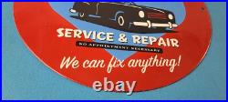 Vintage Chevrolet Sign Garage Automobile Motors Repairs Porcelain Sign