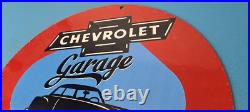 Vintage Chevrolet Sign Garage Automobile Motors Repairs Porcelain Sign