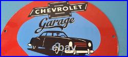 Vintage Chevrolet Sign Garage Automobile Motors Repairs Porcelain Sign