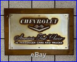 Vintage Chevrolet Sign Original 24 X 16 General Motors Dealership Showroom 1950s