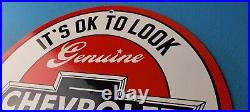 Vintage Chevrolet Sign Porcelain Bow Tie Sign Gas Oil Pump Garage Auto Sign