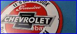 Vintage Chevrolet Sign Porcelain Bow Tie Sign Gas Oil Pump Garage Auto Sign