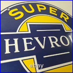 Vintage Chevrolet Sign Porcelain Bow-Tie Sign Gas Pump Garage Shop Auto Sign