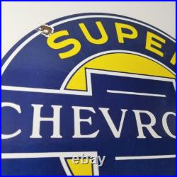 Vintage Chevrolet Sign Porcelain Bow-Tie Sign Gas Pump Garage Shop Auto Sign