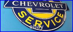 Vintage Chevrolet Sign Porcelain Bow-Tie Sign Gas Pump Garage Shop Auto Sign