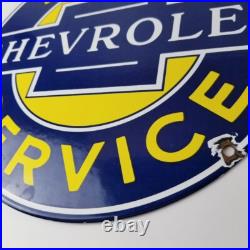 Vintage Chevrolet Sign Porcelain Bow-Tie Sign Gas Pump Garage Shop Auto Sign