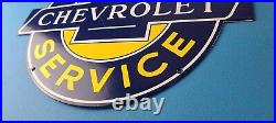 Vintage Chevrolet Sign Porcelain Bow-Tie Sign Gas Pump Garage Shop Auto Sign